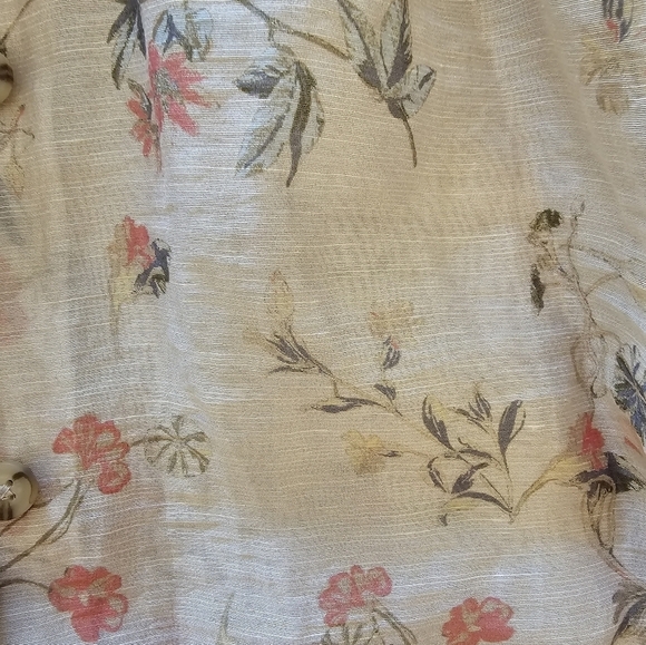 J.Jill XLP Linen Lyocell Blend Floral Tunic Top Sheer - Picture 5 of 15